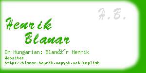 henrik blanar business card